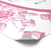 Poster Pink Fleur sauvage Tea Engagement Party Panneau de (Coin)