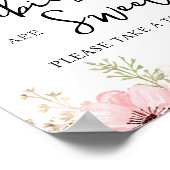 Poster Pink Floral Baby sont Sweet Sign (Coin)