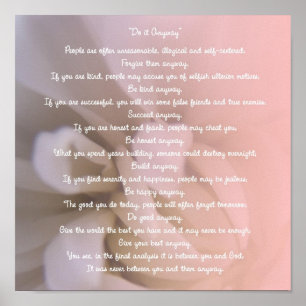 Poster Pink Floral Do It Anyway