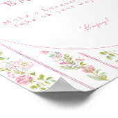 Poster Pink Floral Grandmillennial Flower Bar (Coin)