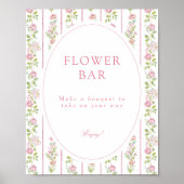 Poster Pink Floral Grandmillennial Flower Bar (Devant)