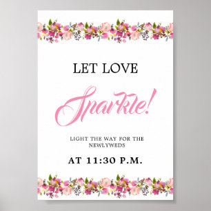 Poster Pink Floral Sparkle Envoyer l'affiche