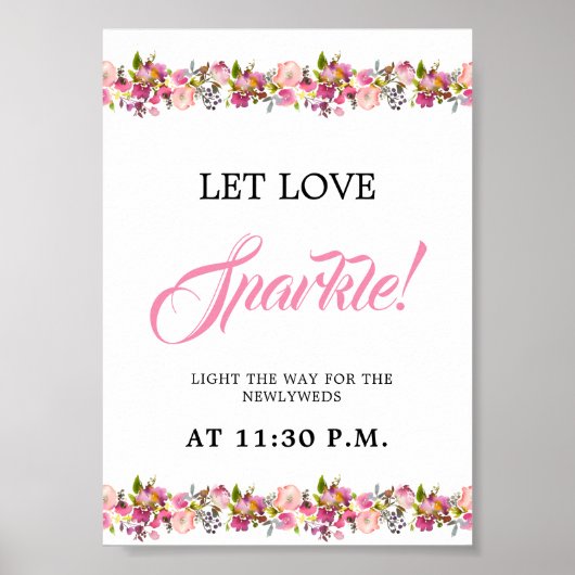 Poster Pink Floral Sparkle Envoyer l'affiche (Devant)