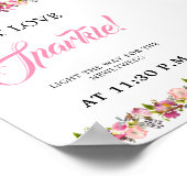 Poster Pink Floral Sparkle Envoyer l'affiche (Coin)