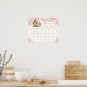 Poster Pink Floral Woodland Guess Baby's Arrival Game (Cuisine)