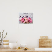Poster Pink flowers on handmade paper (Cuisine)
