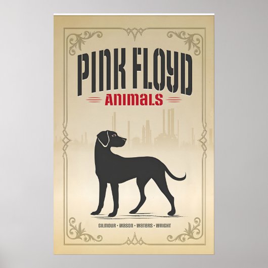 Poster Pink Floyd, Chien, Conception d'impression origina (Devant)