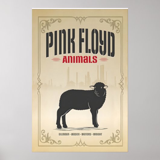 Poster Pink Floyd, Mouton, Création d'impression original (Devant)