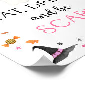 Poster Pink Ghost Halloween Manger Boire Be Scanner Party (Coin)