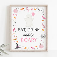 Pink Ghost Halloween Manger Boire Be Scanner Party