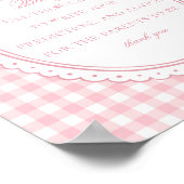 Poster Pink Gingham Coquette Bow Advice for Baby Shower (Coin)