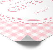 Poster Pink Gingham Coquette Bow Card & Gifts Sign (Coin)