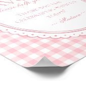 Poster Pink Gingham Coquette Bow Favors Sign (Coin)