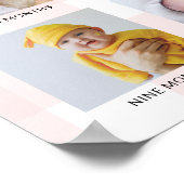 Poster Pink Gingham First Birthday Photo Timeline (Coin)