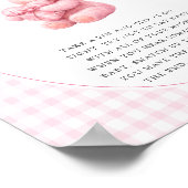 Poster Pink Gingham Teddy Bear Neutral Baby Shower (Coin)