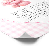Poster Pink Gingham Teddy Bear Neutral Baby Shower (Coin)