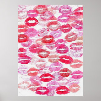 Poster Pink Girly Kisses