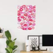 Poster Pink Girly Kisses (Bureau à domicile)