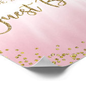 Poster Pink Gold Baby shower Invité Panneau de la table d (Coin)