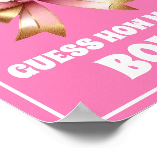 Poster Pink Gold Bow Devine Combien de Jeu d'anniversaire (Coin)