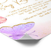 Poster Pink Gold Purple Butterfly Ne pas dire bébé (Coin)