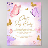 Poster Pink Gold Purple Butterfly Ne pas dire bébé (Devant)