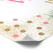 Poster Pink & Gold Safari Wild One First Birthday Bienven (Coin)