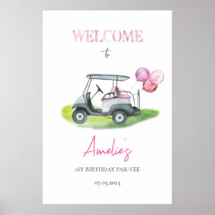 Poster Pink Golf Thème Bienvenue