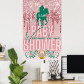Poster Pink|Green Parties scintillant Drift Derby Baby sh (Bureau à domicile)