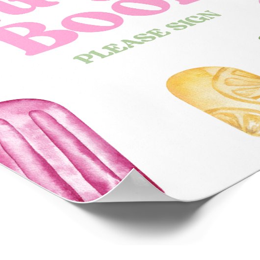 Poster Pink Green Yellow Popsicle Guest Book Table Signal (Coin)