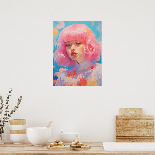 Poster Pink Haired : L'essence de la féminité (Cuisine)