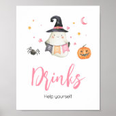 Poster Pink Halloween Ghost Little Boo Boo Baby showers B (Devant)
