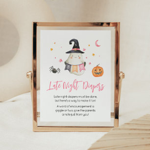 Poster Pink Halloween Ghost Little Boo Diapositives noctu