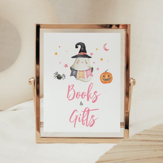 Poster Pink Halloween Ghost Little Livres et Cadeaux