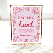 Poster Pink Hand Drawn Valentine Baby Pacifier Hunt Game