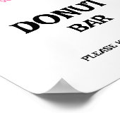 Poster Pink hearts Donut Bar Shower Sign (Coin)