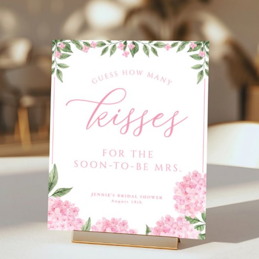 Poster Pink Hydrangea Devine Combien De Baisers Jeu De Do