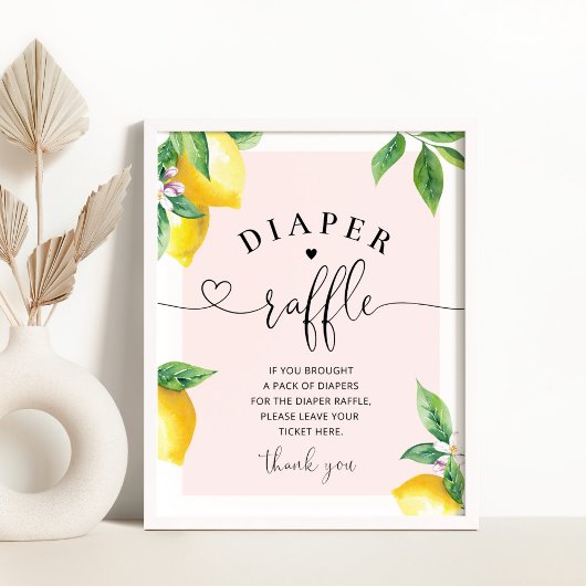 Poster Pink Lemon diaper signe de tombola