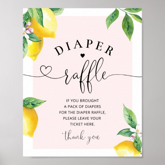 Poster Pink Lemon diaper signe de tombola (Devant)