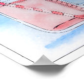 Poster PInk Lemonade Mason Jar Aquarelle (Coin)