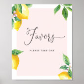 Poster Pink Lemons baby shower Favors (Devant)