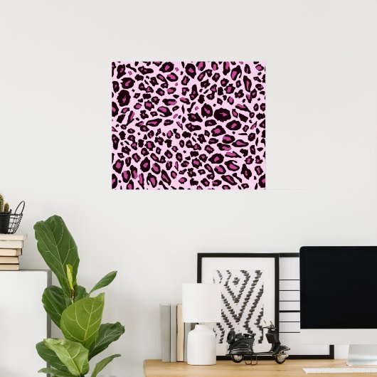 Poster Pink leopard (Bureau à domicile)