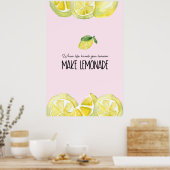 Poster PinK Life vous donne des mains citrons Faire une c (Cuisine)