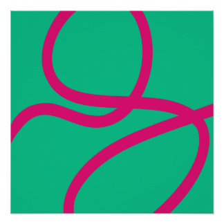 Poster – Pink Lines on Green Perfect Poster