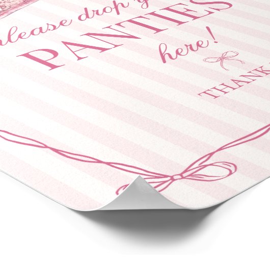 Poster Pink Lingerie Bachelorette Panties Please Sign (Coin)