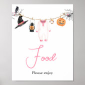 Poster Pink Little Boo Halloween Baby shower (Devant)