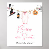 Poster Pink Little Boo Halloween Les bébés sont doux (Devant)