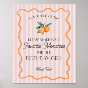 Poster Pink Little Cutie Citrus Favorite Mémoire Annivers