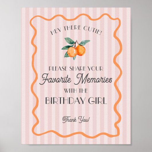 Poster Pink Little Cutie Citrus Favorite Mémoire Annivers (Devant)