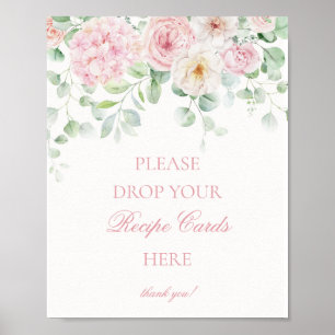Poster Pink Love in Bloom Floral Hydrangea Partager une r